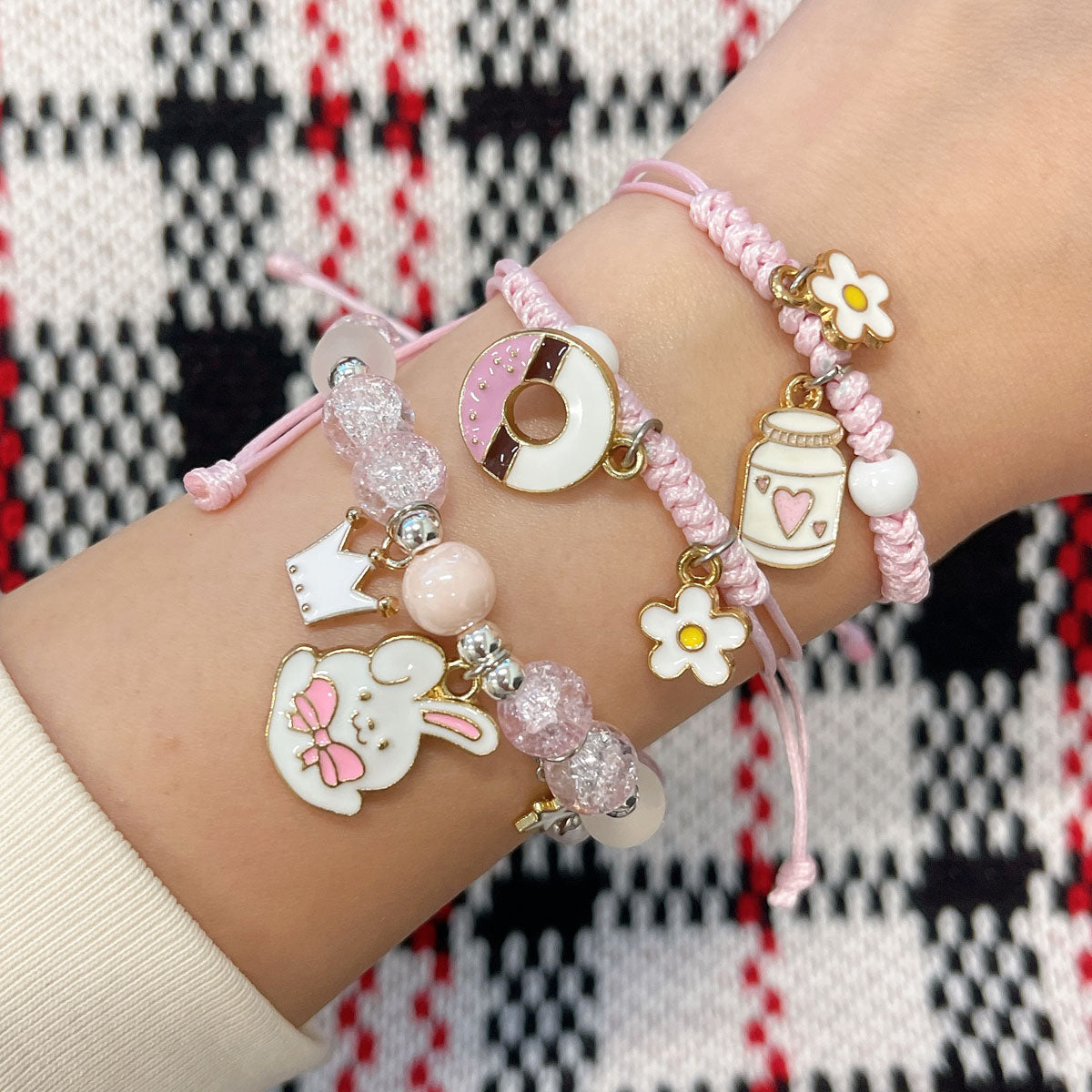 Wrapables Friendship Beaded Enamel Charm Bracelet
