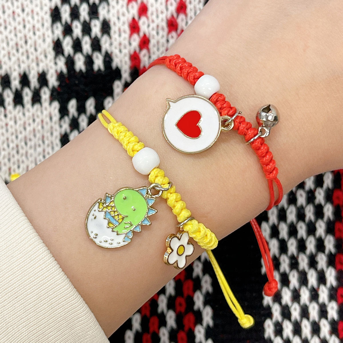 Wrapables Friendship Beaded Enamel Charm Bracelet