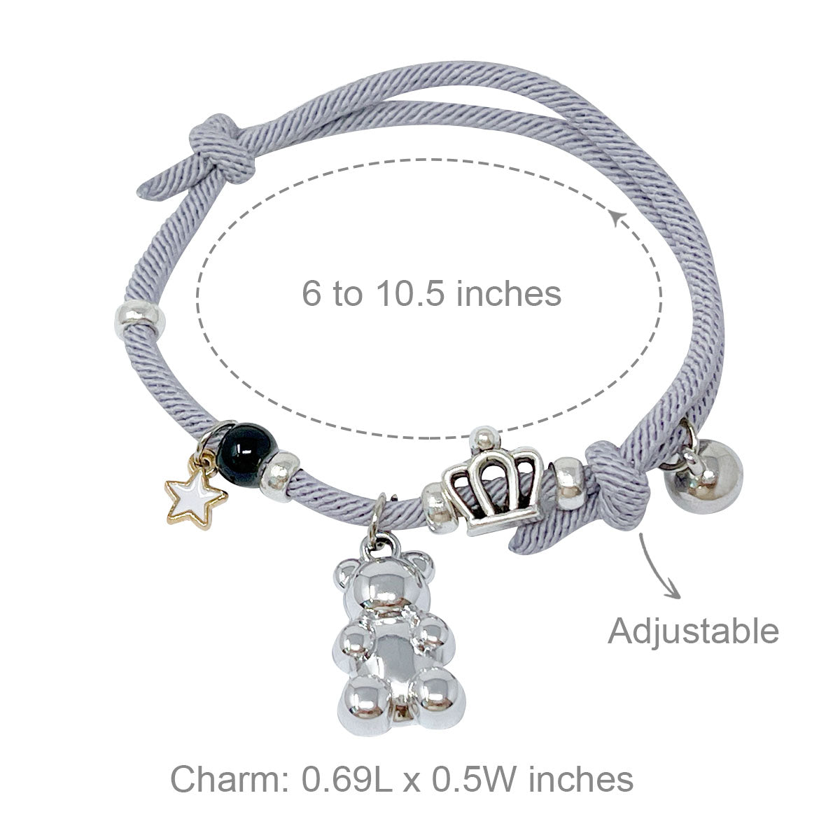 Wrapables Friendship Beaded Enamel Charm Bracelet