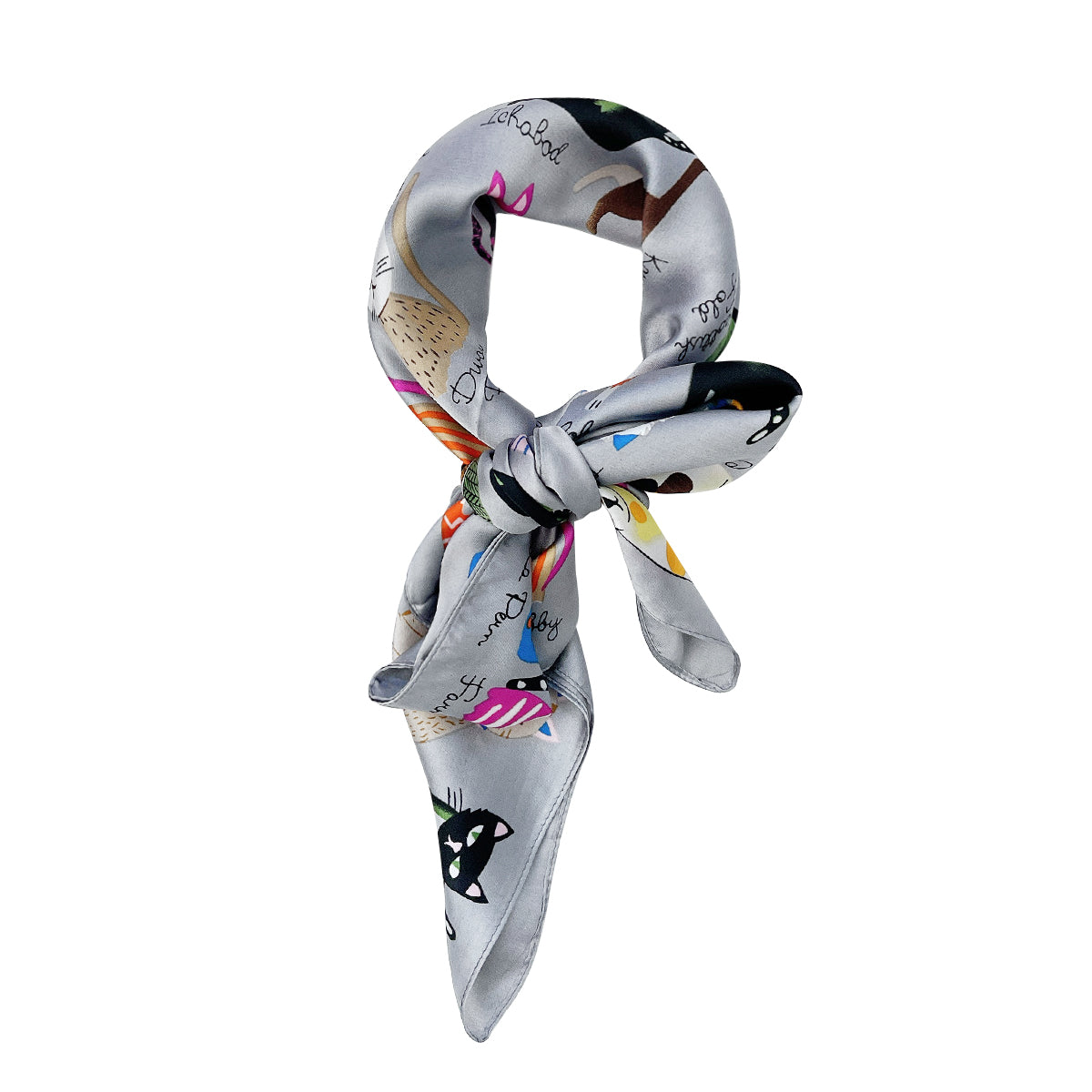 Wrapables Large Fashionable Cats Head Wrap Square Scarf 35 x 35 Inches