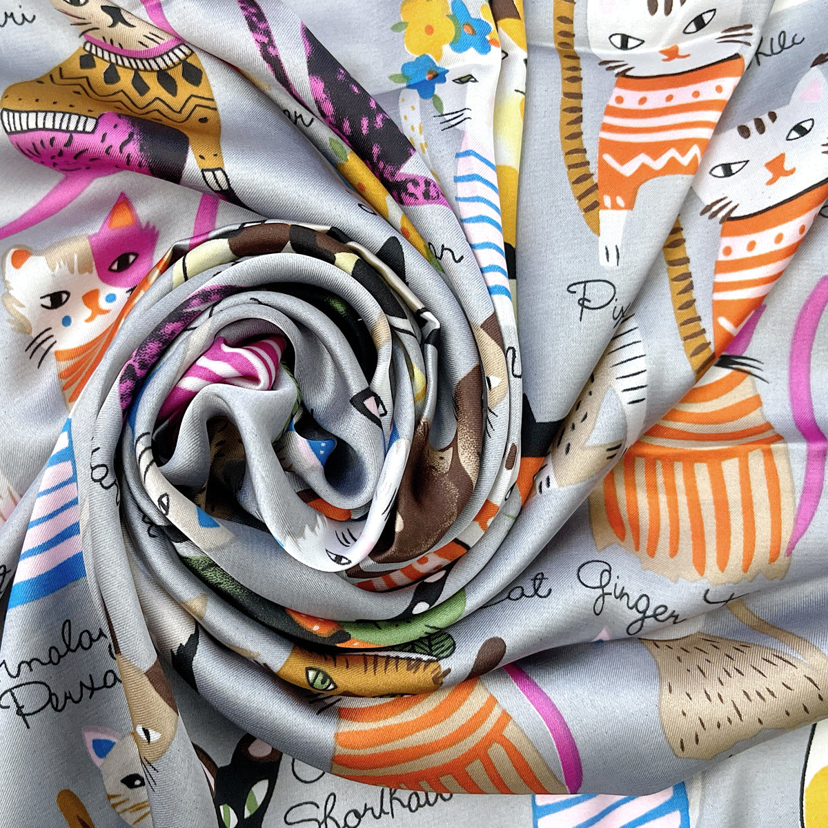 Wrapables Large Fashionable Cats Head Wrap Square Scarf 35 x 35 Inches