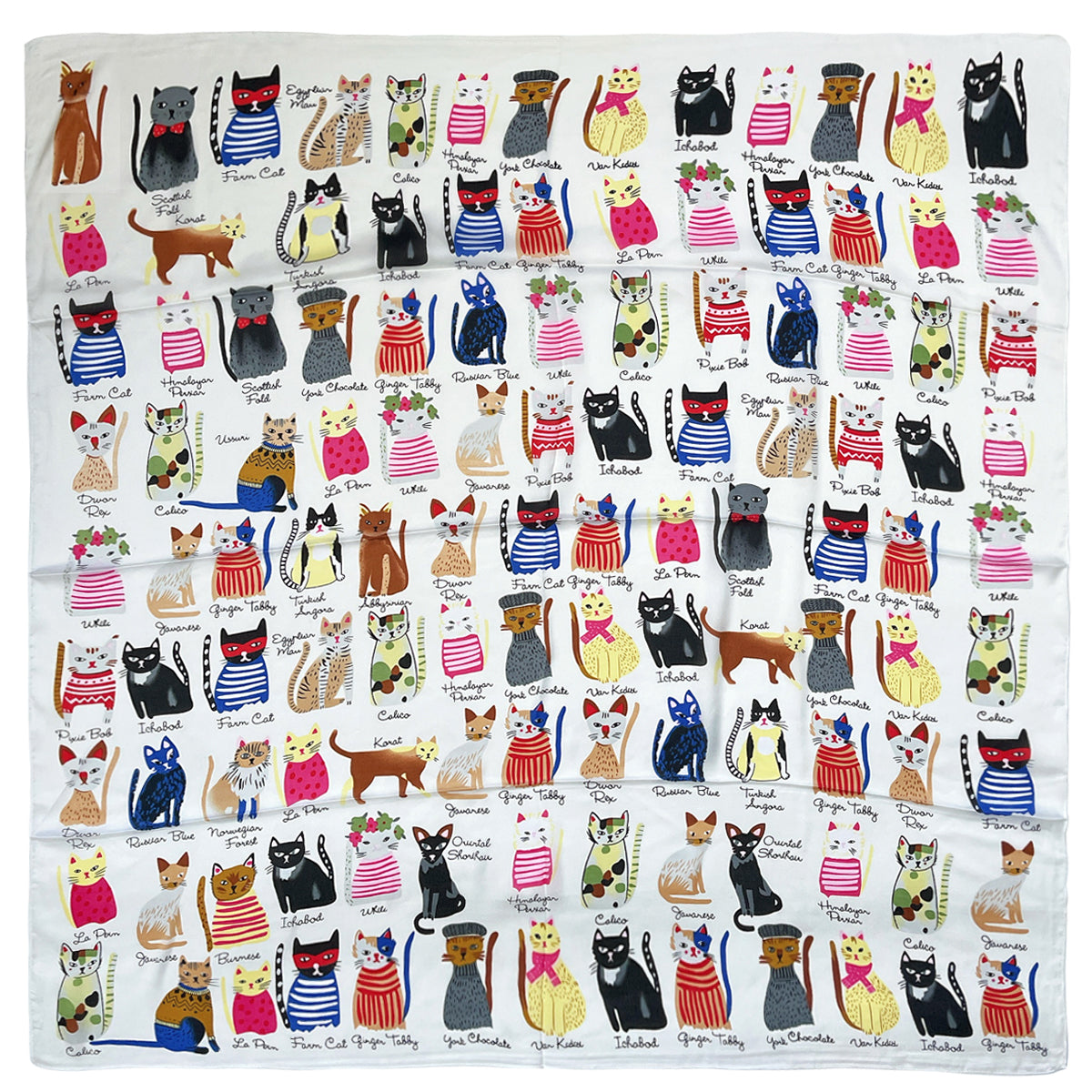 Wrapables Large Fashionable Cats Head Wrap Square Scarf 35 x 35 Inches