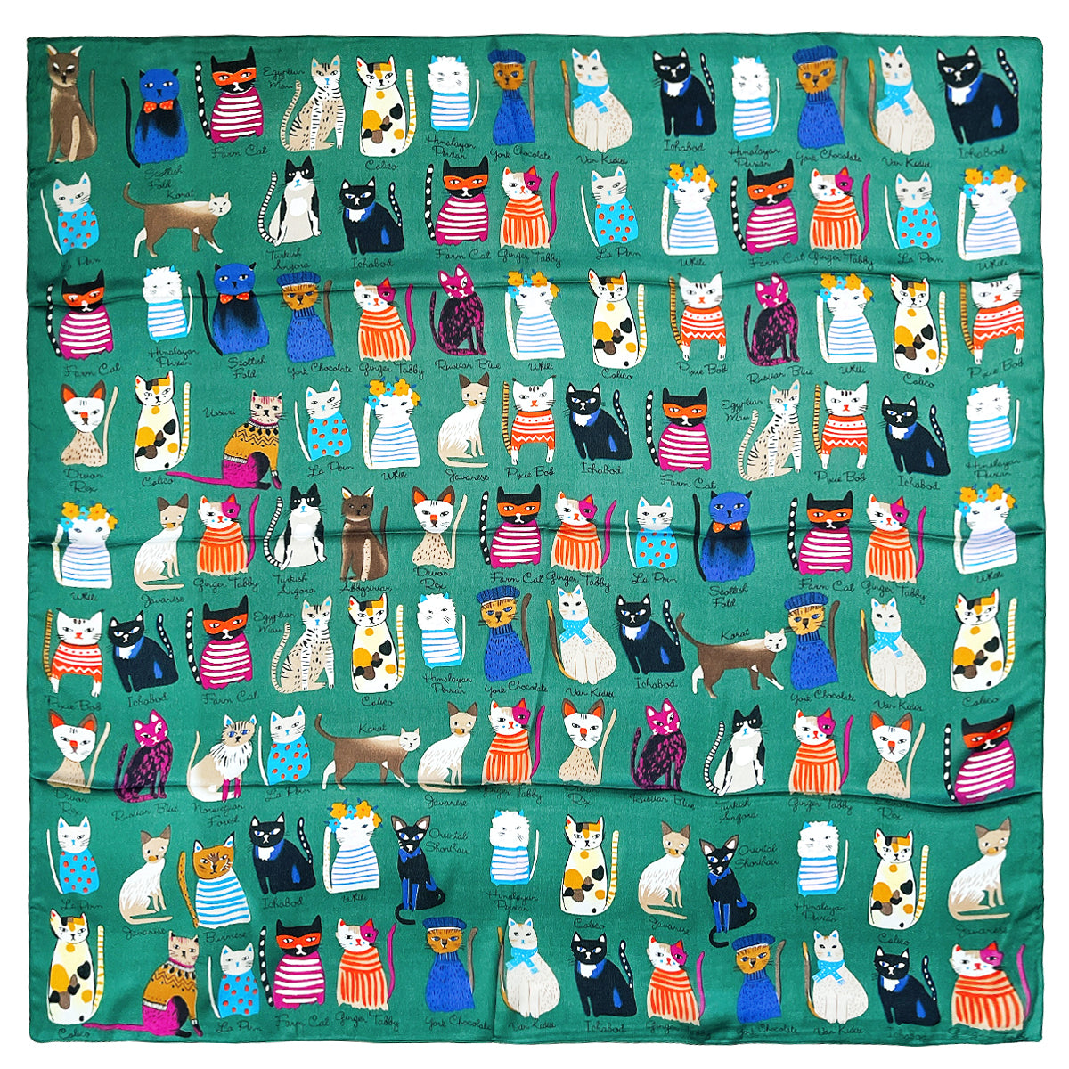 Wrapables Large Fashionable Cats Head Wrap Square Scarf 35 x 35 Inches