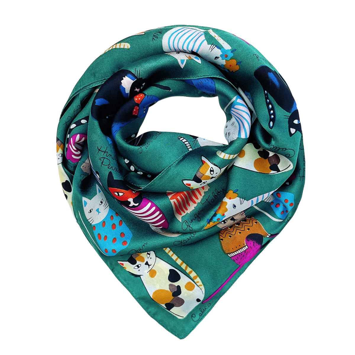 Wrapables Large Fashionable Cats Head Wrap Square Scarf 35 x 35 Inches