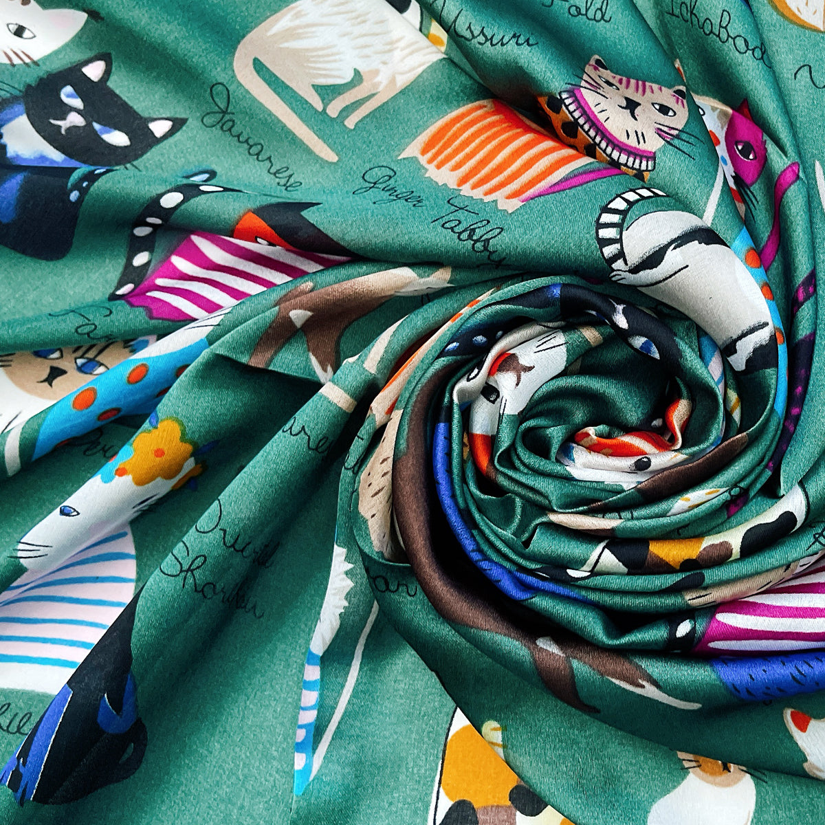 Wrapables Large Fashionable Cats Head Wrap Square Scarf 35 x 35 Inches
