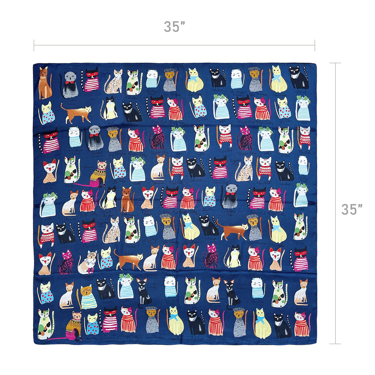 Wrapables Large Fashionable Cats Head Wrap Square Scarf 35 x 35 Inches