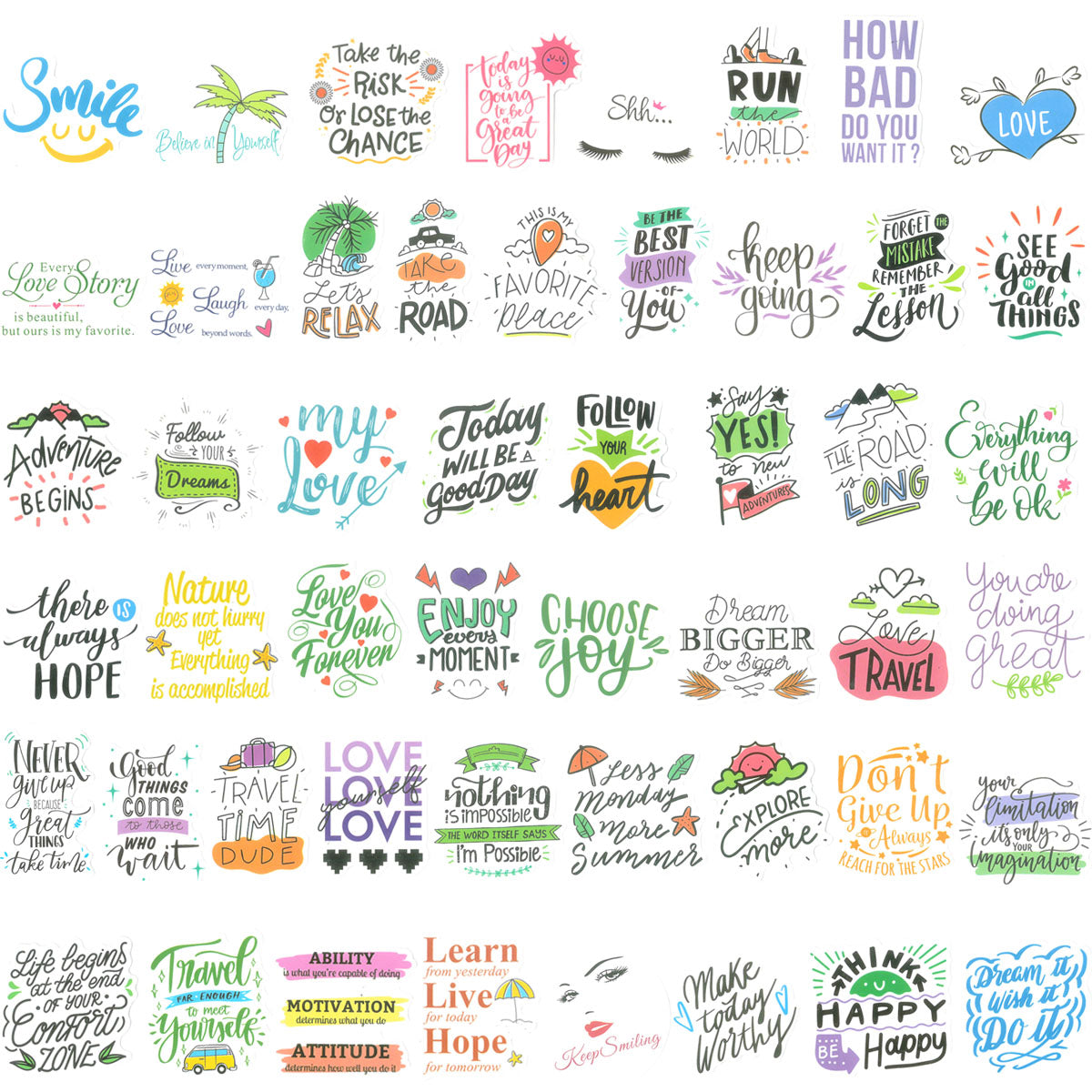 Wrapables Waterproof Vinyl Stickers for Water Bottles, Laptop, Phones, Skateboards, Decals for Teens