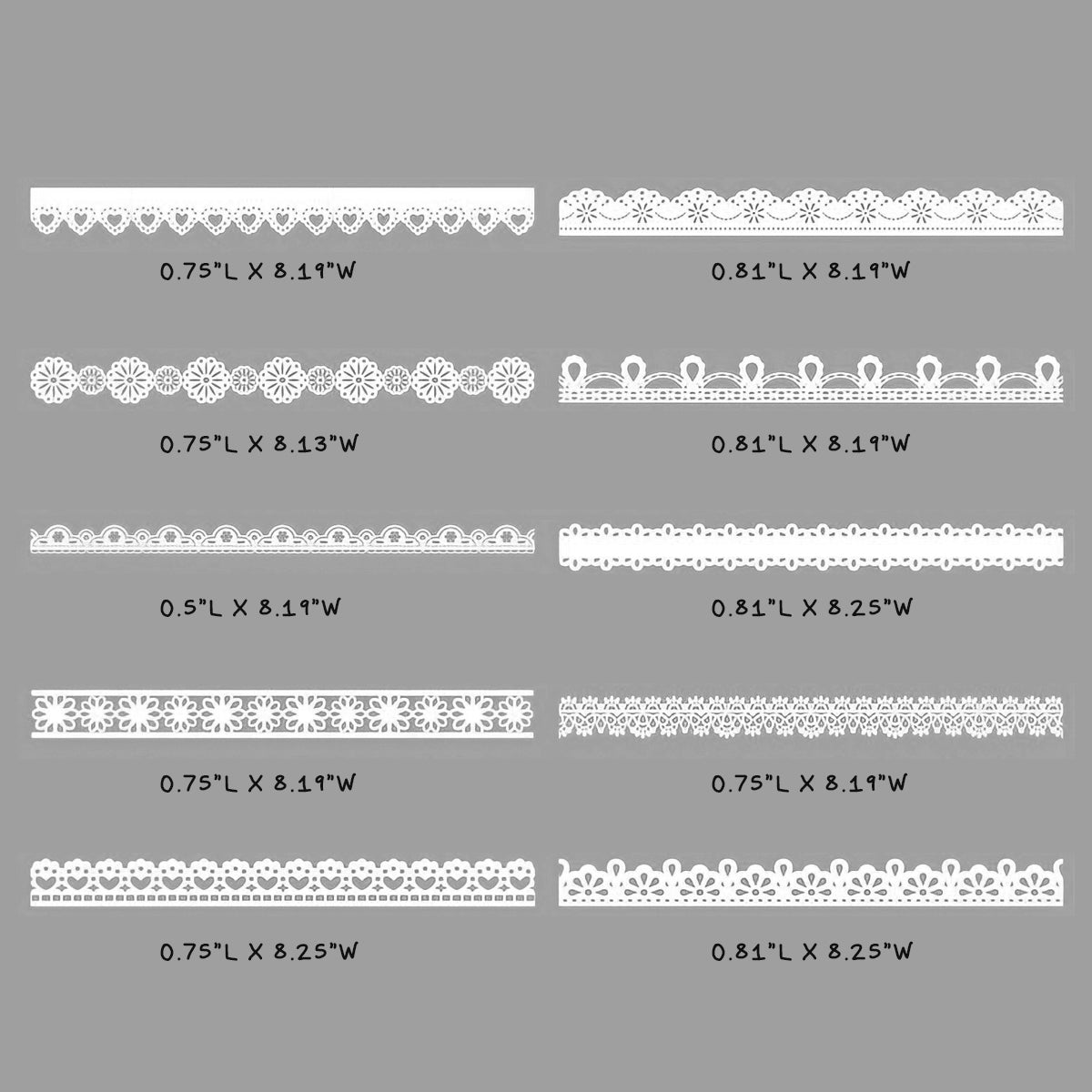 Wrapables Hollow Lace Paper for Arts & Crafts, Scrapbooking, Stationery, Photo Albums (Set of 2)