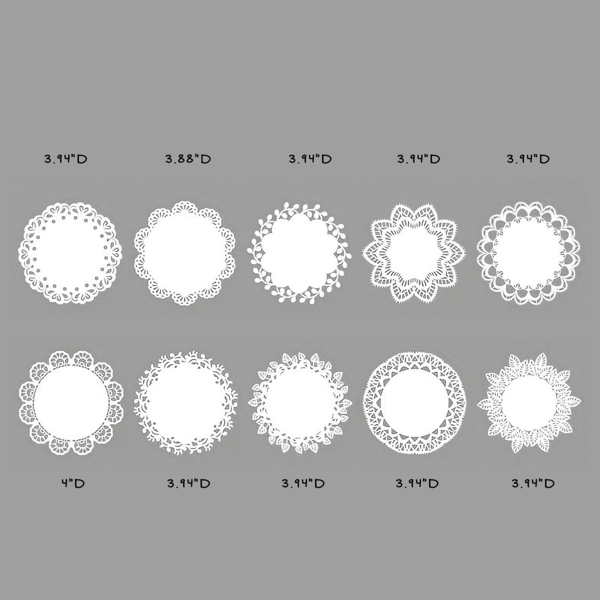 Wrapables Hollow Lace Paper for Arts & Crafts, Scrapbooking, Stationery, Photo Albums (Set of 2)