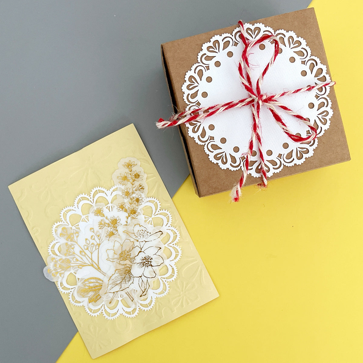 Wrapables Hollow Lace Paper for Arts & Crafts, Scrapbooking, Stationery, Photo Albums (Set of 2)