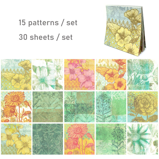 Wrapables Decorative Scrapbook Paper for Journals, Scrapbooking, Stationery, Arts & Crafts Projects (Set of 2)