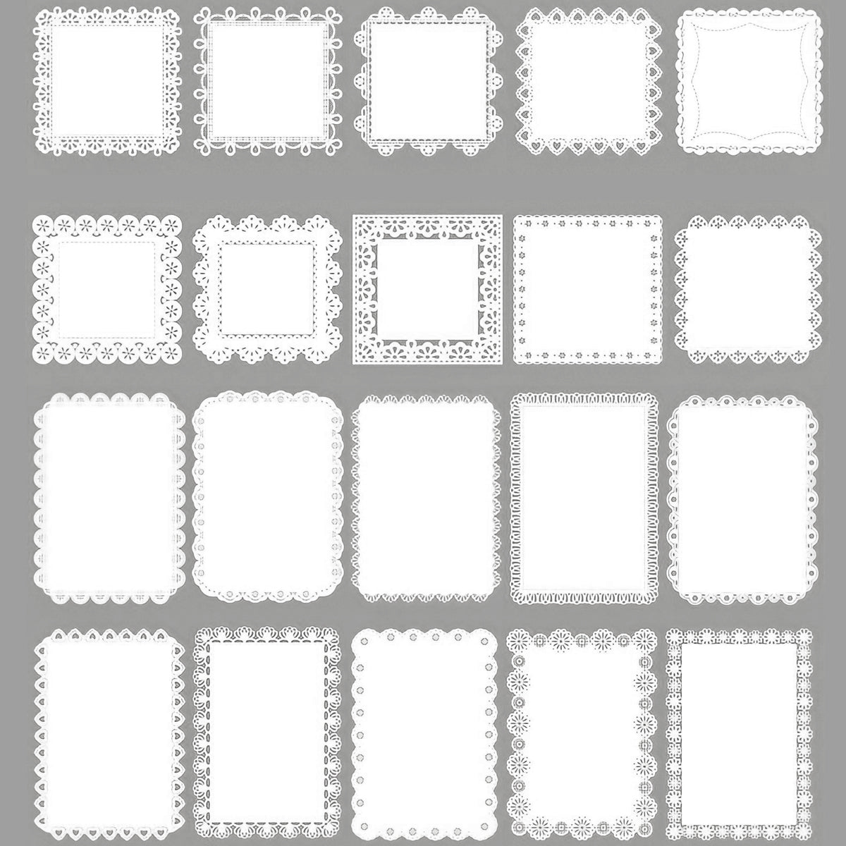 Wrapables Hollow Lace Paper for Arts & Crafts, Scrapbooking, Stationery, Photo Albums (Set of 2)