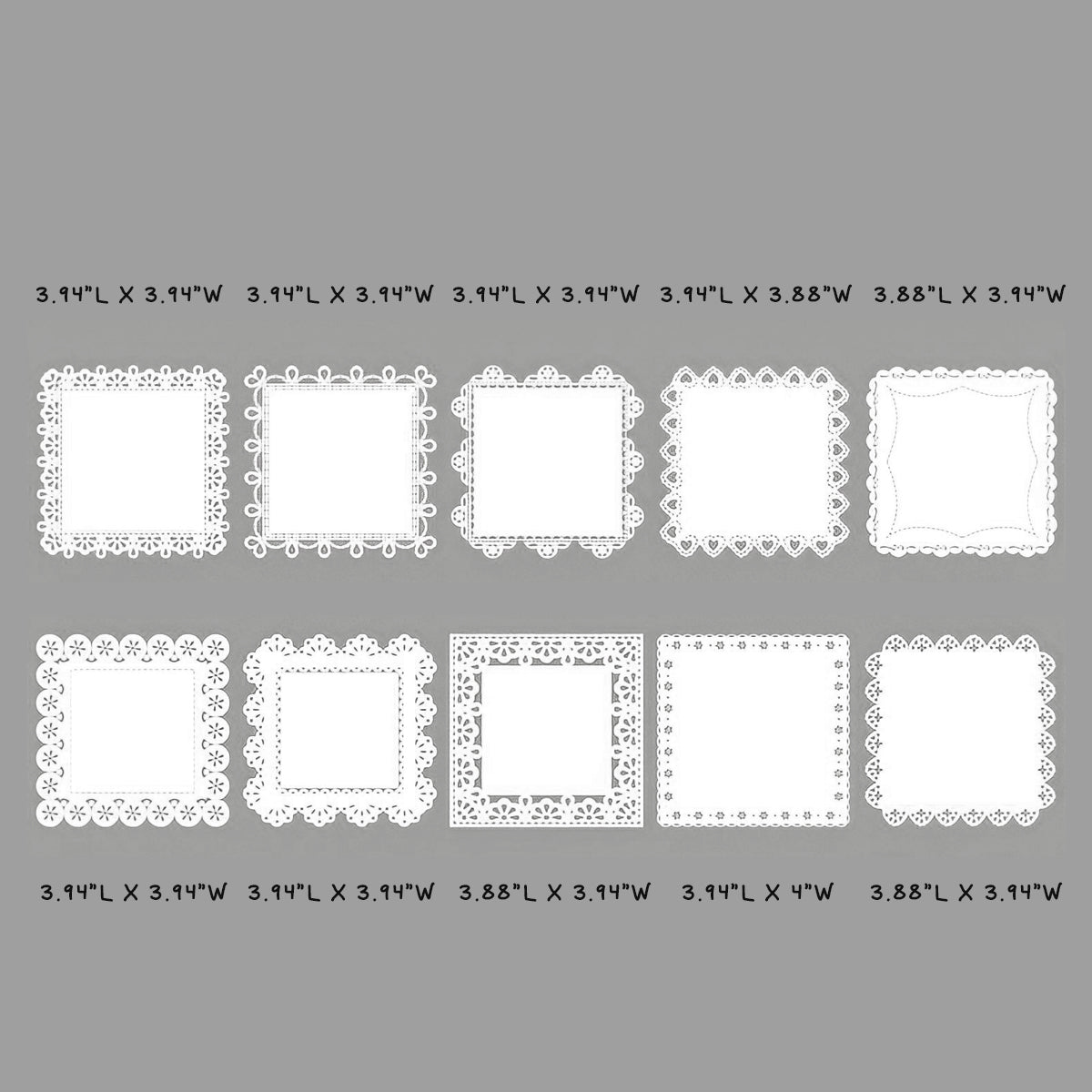 Wrapables Hollow Lace Paper for Arts & Crafts, Scrapbooking, Stationery, Photo Albums (Set of 2)