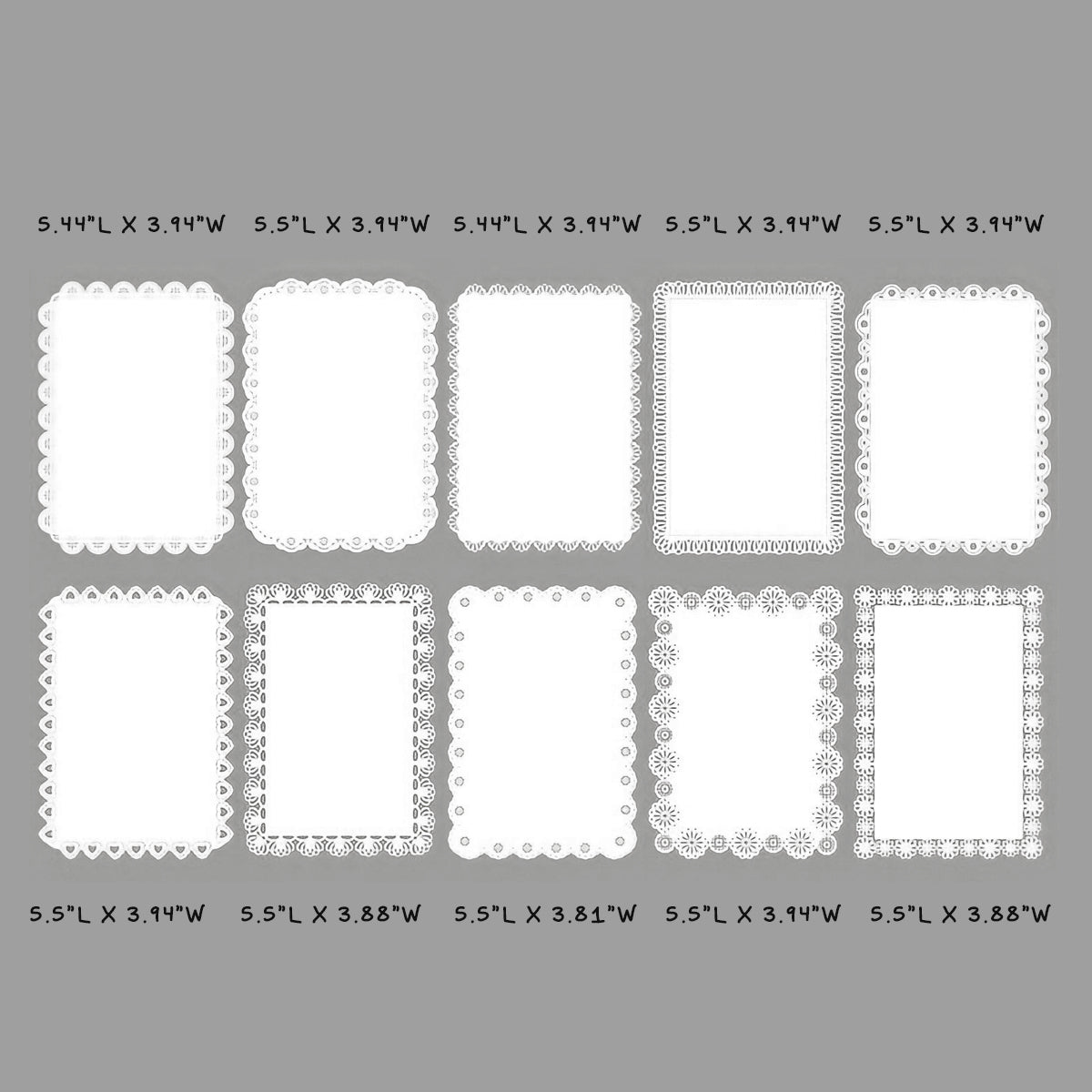 Wrapables Hollow Lace Paper for Arts & Crafts, Scrapbooking, Stationery, Photo Albums (Set of 2)