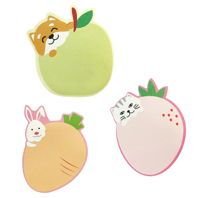 Wrapables Yummy Animal Memo Sticky Notes (Set of 3)