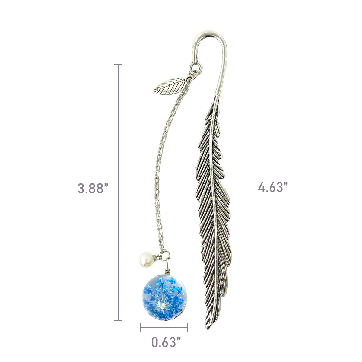 Wrapables Metal Leaf Bookmark with Charm for Book Lovers & Readers (Set of 2)