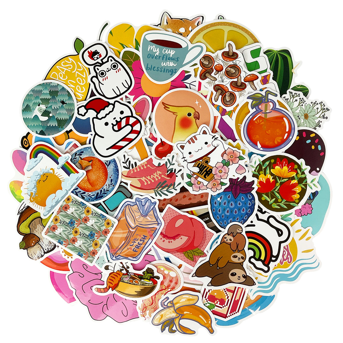 Wrapables Waterproof Vinyl Stickers for Water Bottles, Laptop, Phones, Skateboards, Decals for Teens