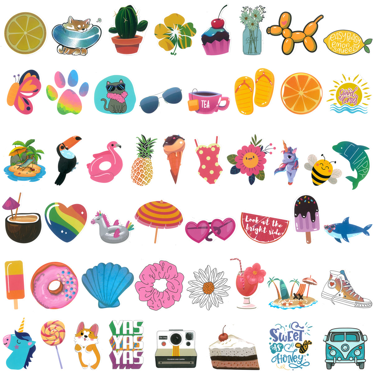 Wrapables Waterproof Vinyl Stickers for Water Bottles, Laptop, Phones, Skateboards, Decals for Teens