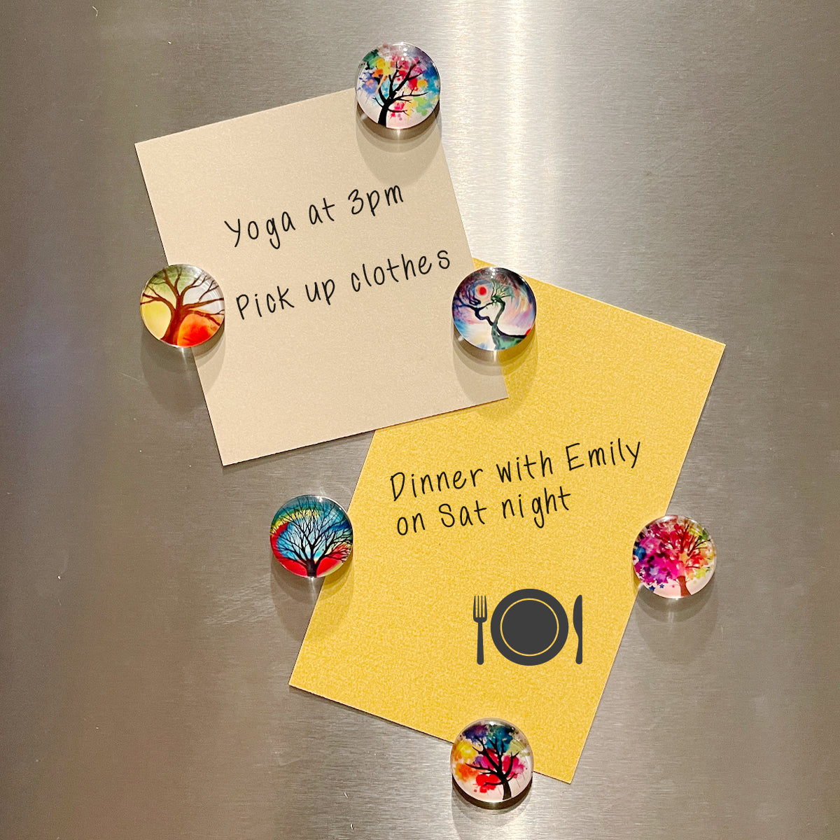 Wrapables Crystal Glass Magnets, Refrigerator Magnets for Office Whiteboards, Cabinets, Lockers (Set of 12)