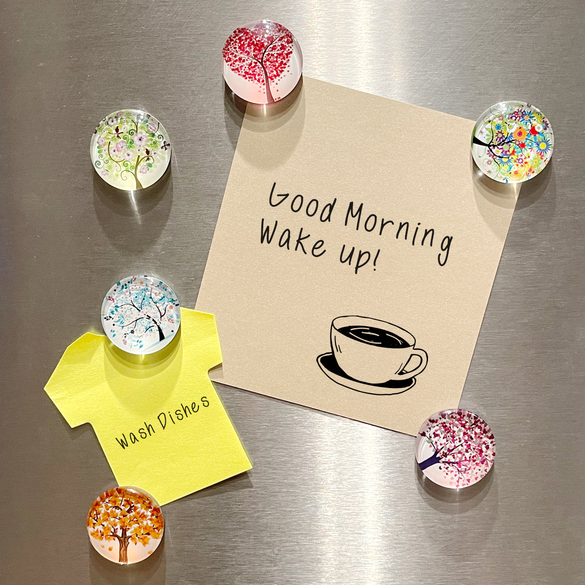 Wrapables Crystal Glass Magnets, Refrigerator Magnets for Office Whiteboards, Cabinets, Lockers (Set of 12)