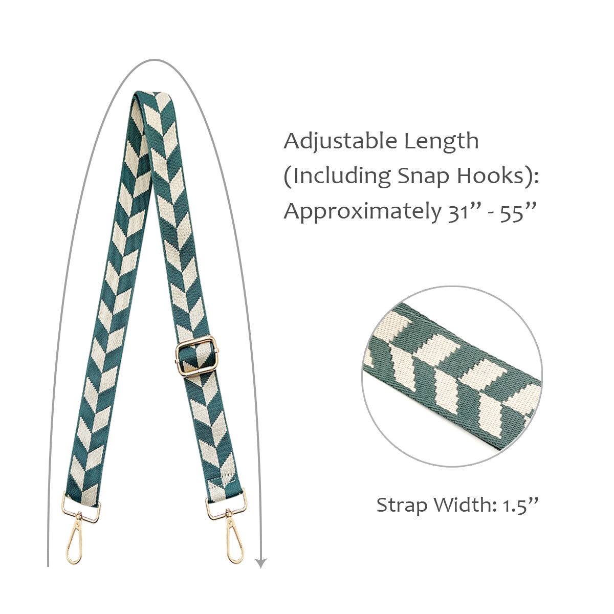 Wrapables Wide Adjustable Crossbody Handbag Strap, Women's Replacement Bag Strap for Purses