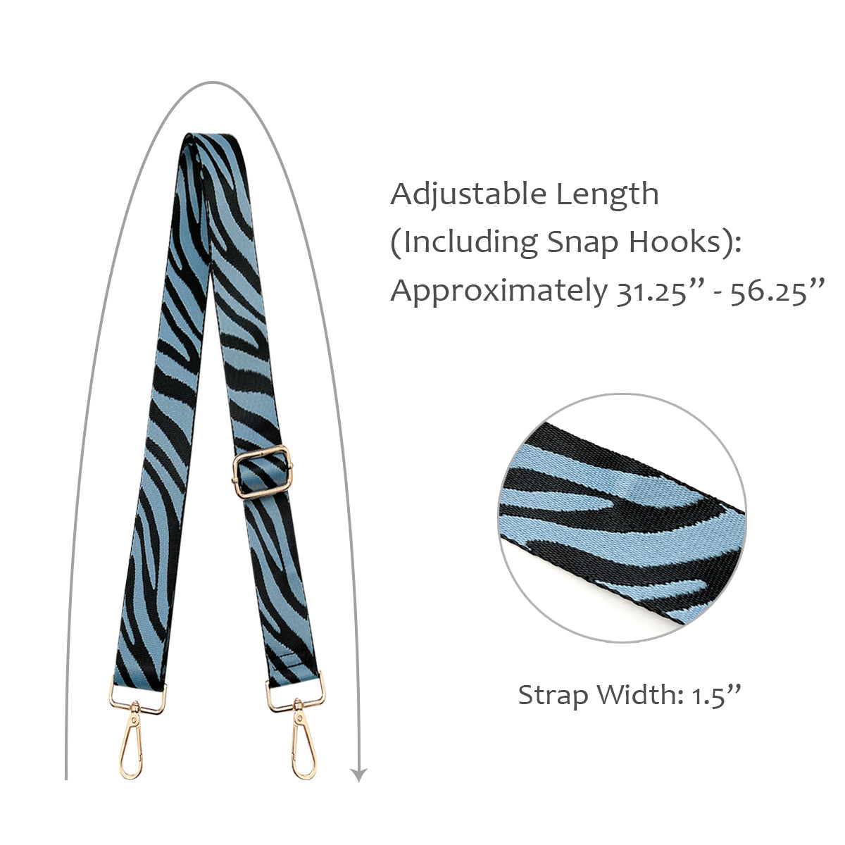 Wrapables Wide Adjustable Crossbody Handbag Strap, Women's Replacement Bag Strap for Purses