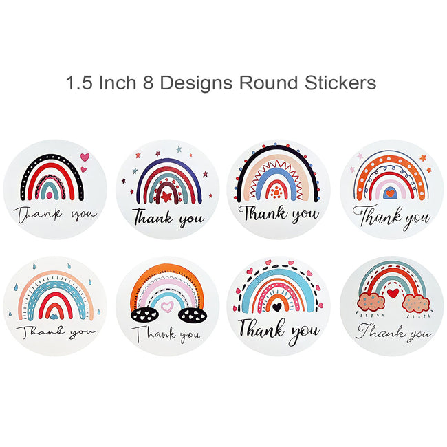 Wrapables Rainbow Thank You Sticker Roll (500pcs)