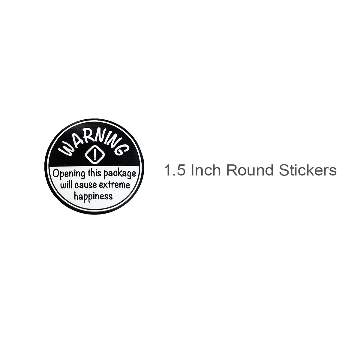 Wrapables 1.5 inch Black Extreme Happiness Warning Small Business Thank You Stickers Roll, Sealing Stickers and Labels for Boxes, Envelopes, Bags and Packages (500pcs)