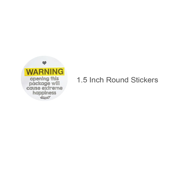 Wrapables 1.5 inch Yellow Extreme Happiness Warning Stickers (500pcs)