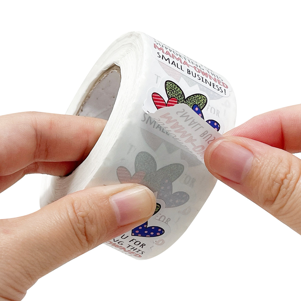 Wrapables Mama-Owned Small Business Thank You Stickers Roll, Sealing Stickers and Labels for Boxes, Envelopes, Bags and Packages (500pcs)