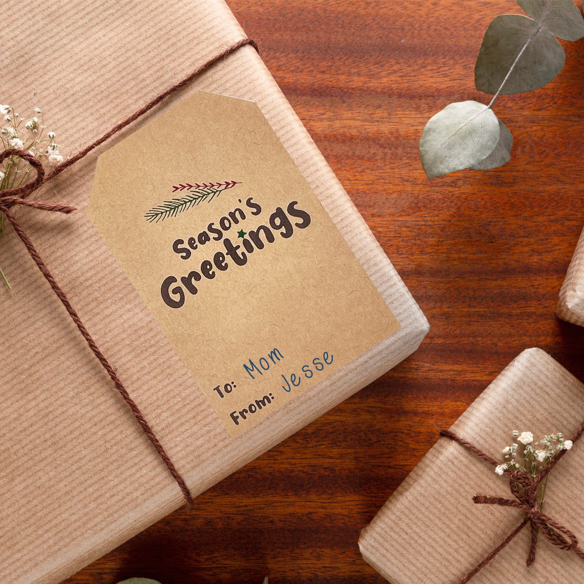 Wrapables Christmas Holiday Gift Tag Stickers and Labels Roll for Gift-Wrapping, Labeling, Package Decoration (300pcs)