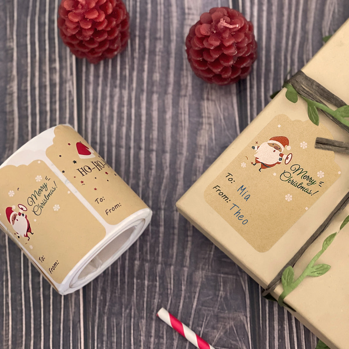 Wrapables Christmas Holiday Gift Tag Stickers and Labels Roll for Gift-Wrapping, Labeling, Package Decoration (300pcs)