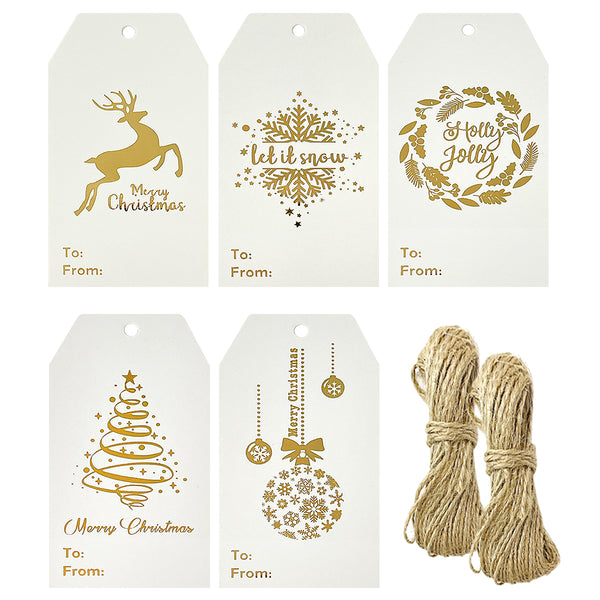 Wrapables Fun & Festive Christmas Holiday Gift Tags/Kraft Paper Hang Tags  for Gift-Wrapping, Labelling, Package Decoration