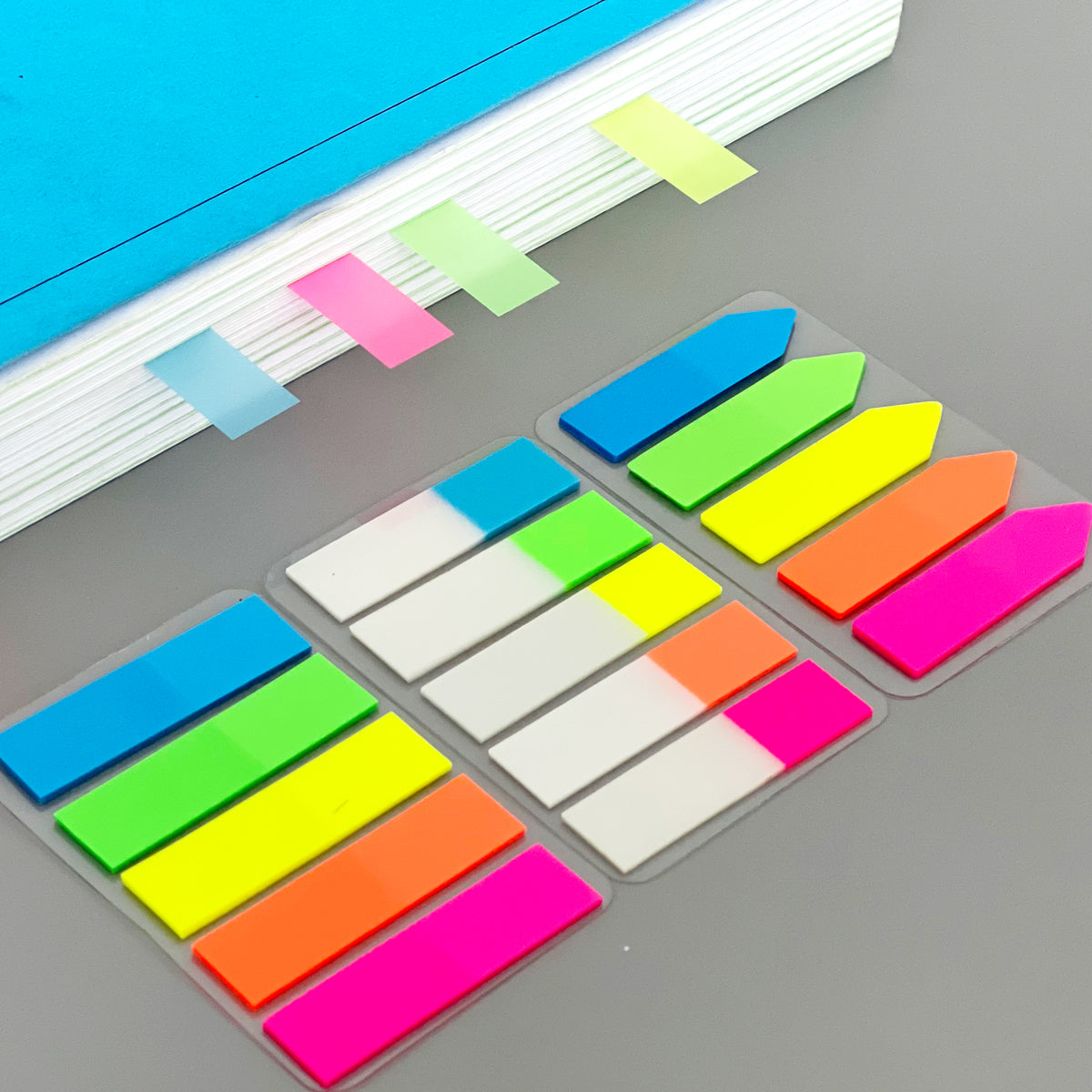 Wrapables 500pcs Transparent Sticky Notes Set, Memo Note Pads, Book Tabs, Page Markers, Sticky Notes, School and Office Supplies