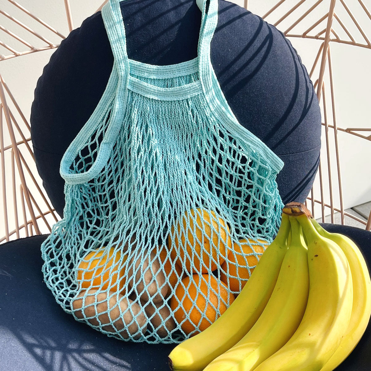 Wrapables Cotton Mesh Net Shopping Bag, Grocery Bag for Vegetables, Produce (Set of 3)