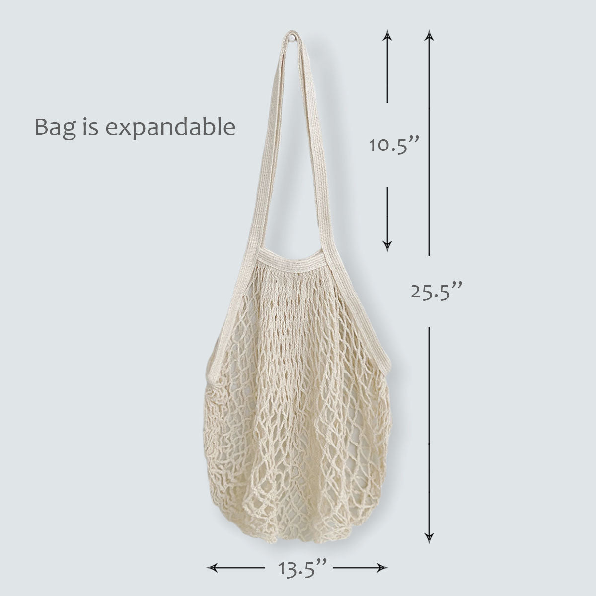 Wrapables Cotton Mesh Net Shopping Bag, Grocery Bag for Vegetables, Produce (Set of 3)