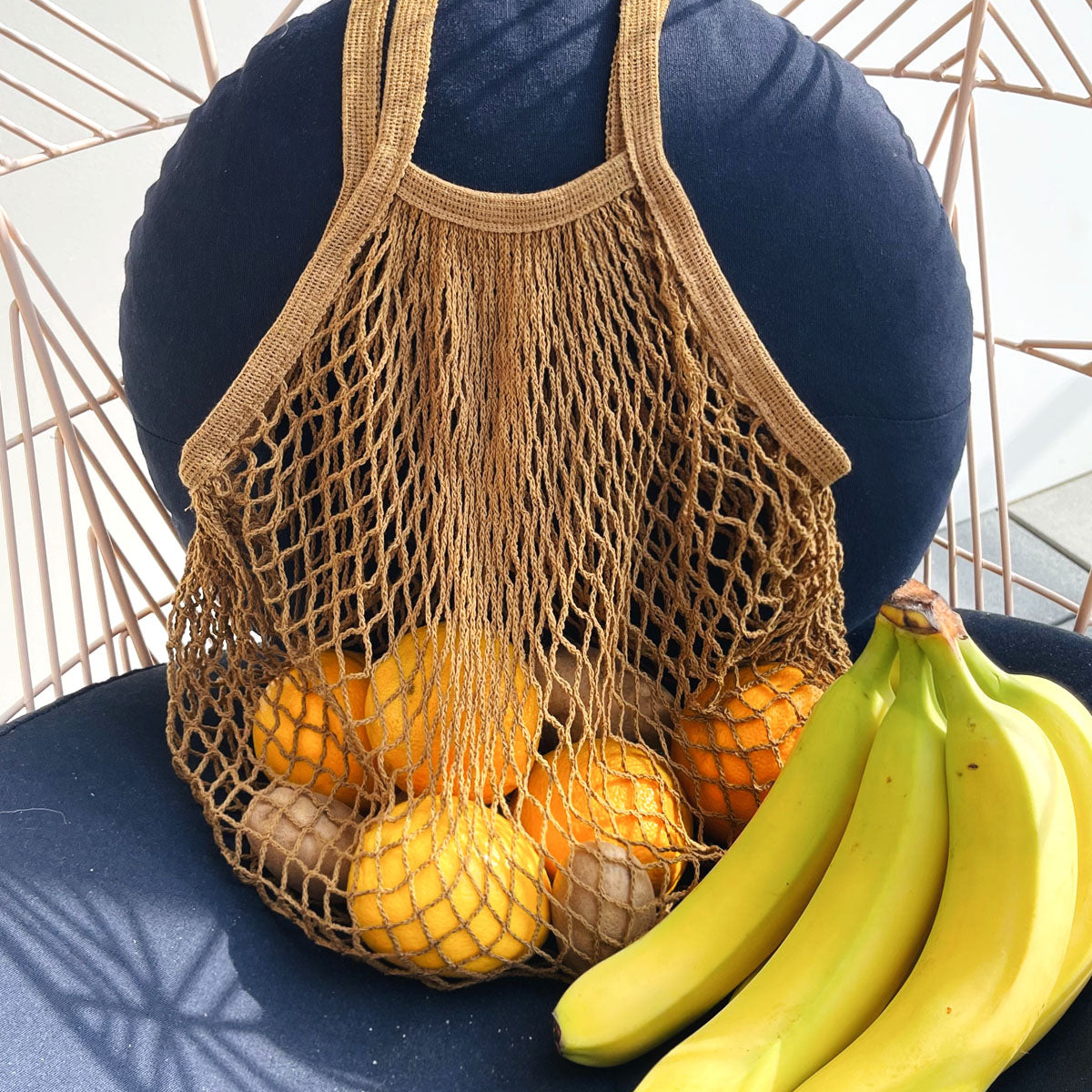 Wrapables Cotton Mesh Net Shopping Bag, Grocery Bag for Vegetables, Produce (Set of 3)