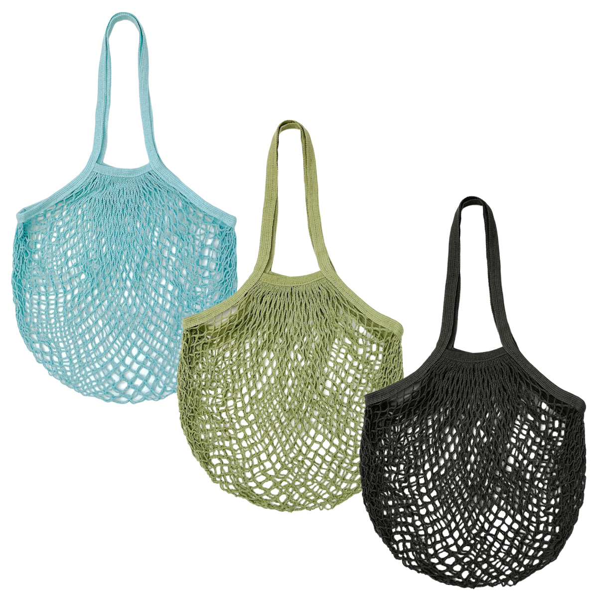 Wrapables Cotton Mesh Net Shopping Bag, Grocery Bag for Vegetables, Produce (Set of 3)
