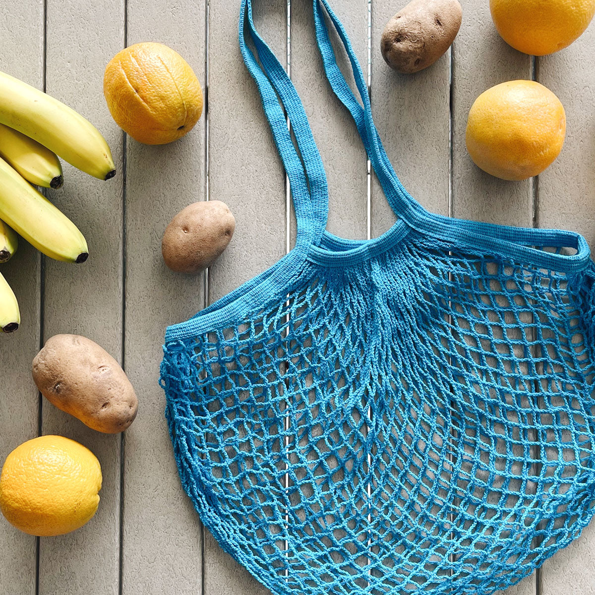 Wrapables Cotton Mesh Net Shopping Bag, Grocery Bag for Vegetables, Produce (Set of 3)