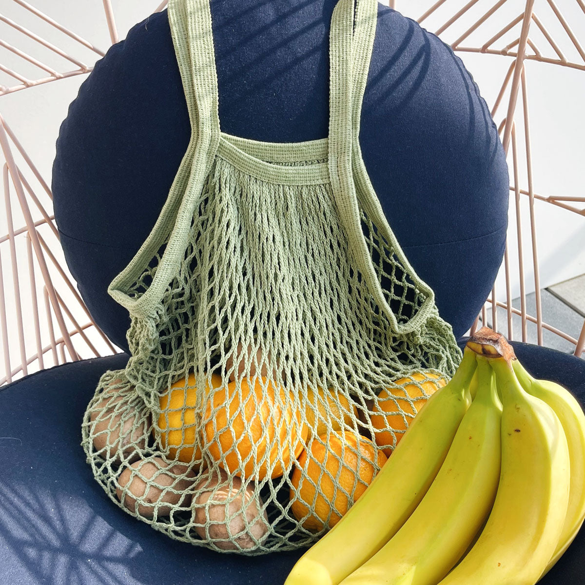 Wrapables Cotton Mesh Net Shopping Bag, Grocery Bag for Vegetables, Produce (Set of 3)