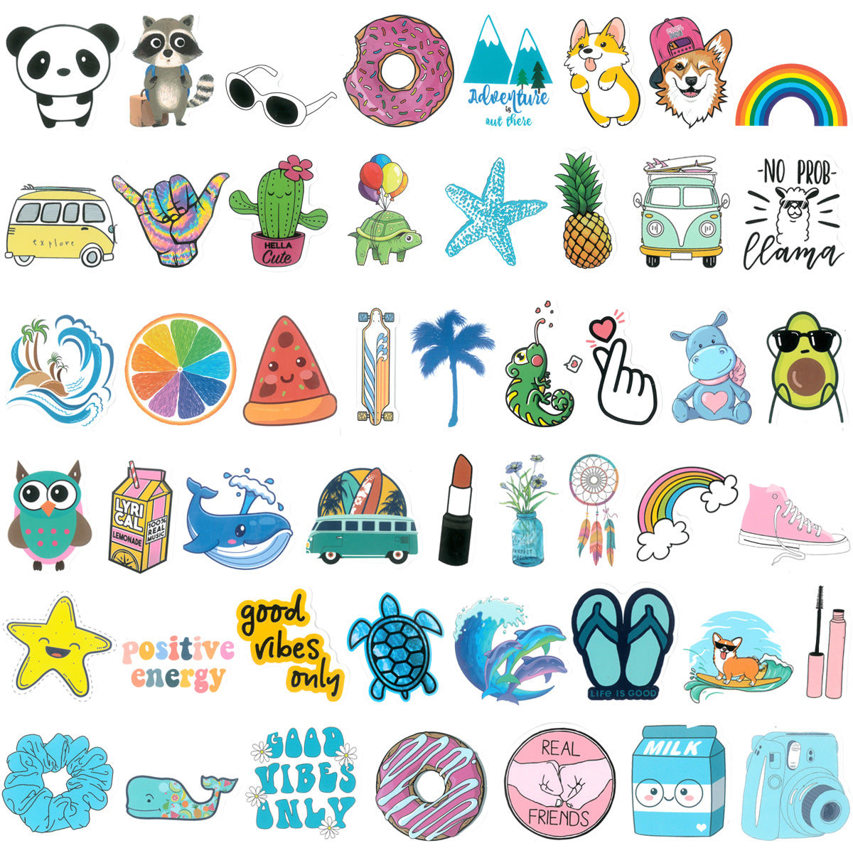 Wrapables Waterproof Vinyl Stickers for Water Bottles, Laptop, Phones, Skateboards, Decals for Teens