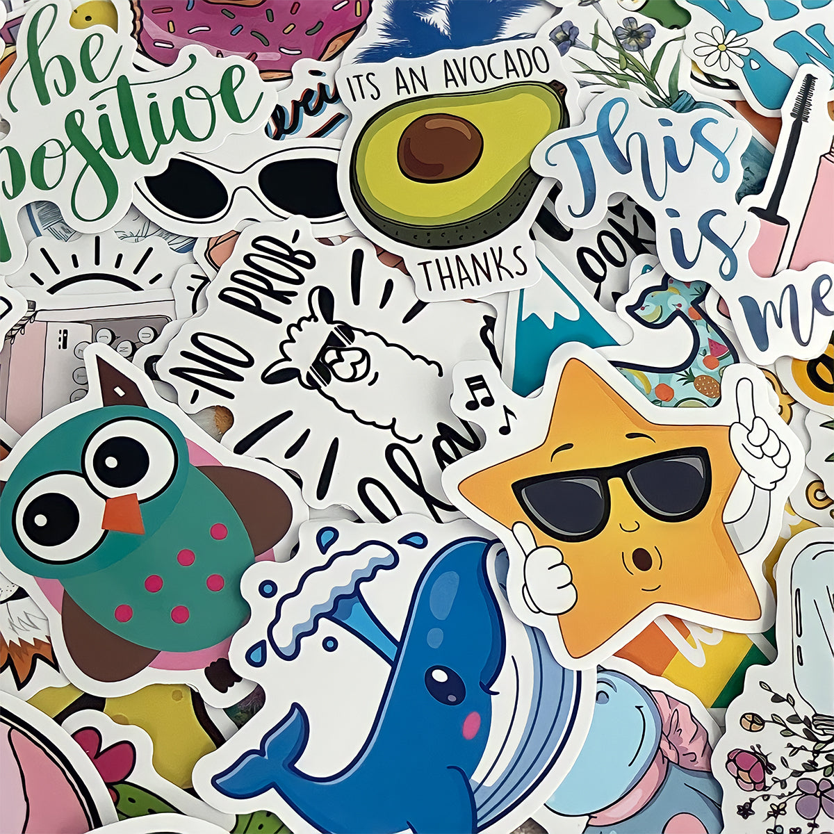 Wrapables Waterproof Vinyl Stickers for Water Bottles, Laptop, Phones, Skateboards, Decals for Teens