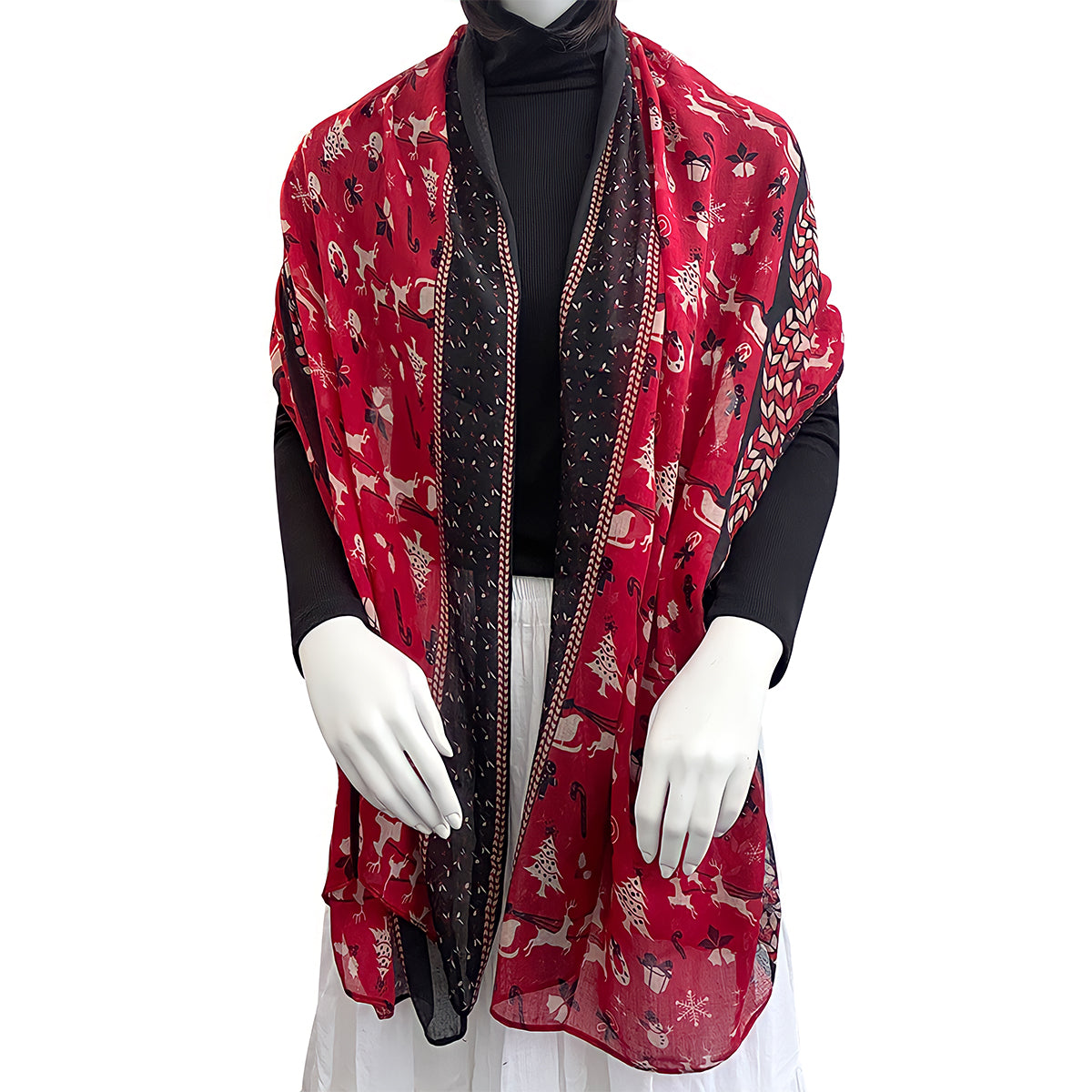 Wrapables Lightweight Winter Holiday Christmas Scarf
