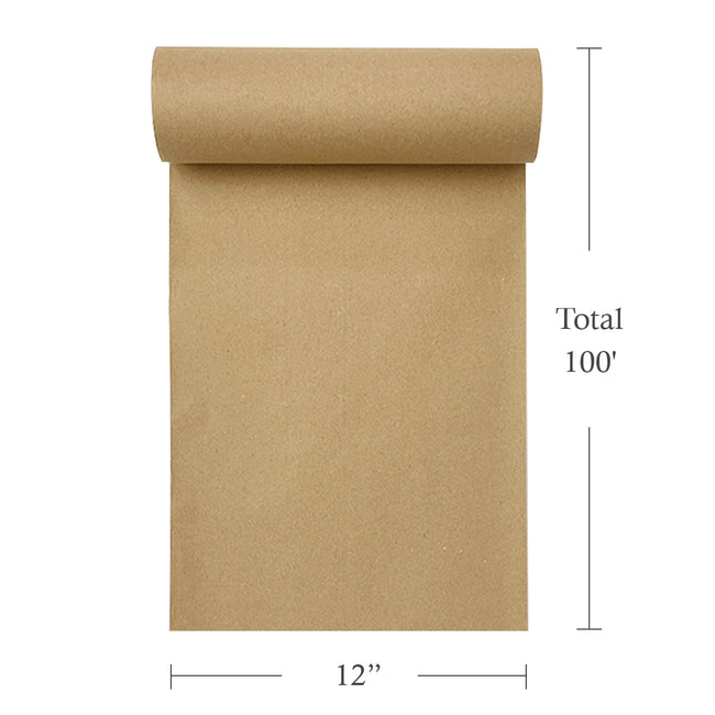 Wrapables Kraft Paper Roll 12" x 100' for Gift Wrapping, Packing, Moving, Postal, Arts & Crafts