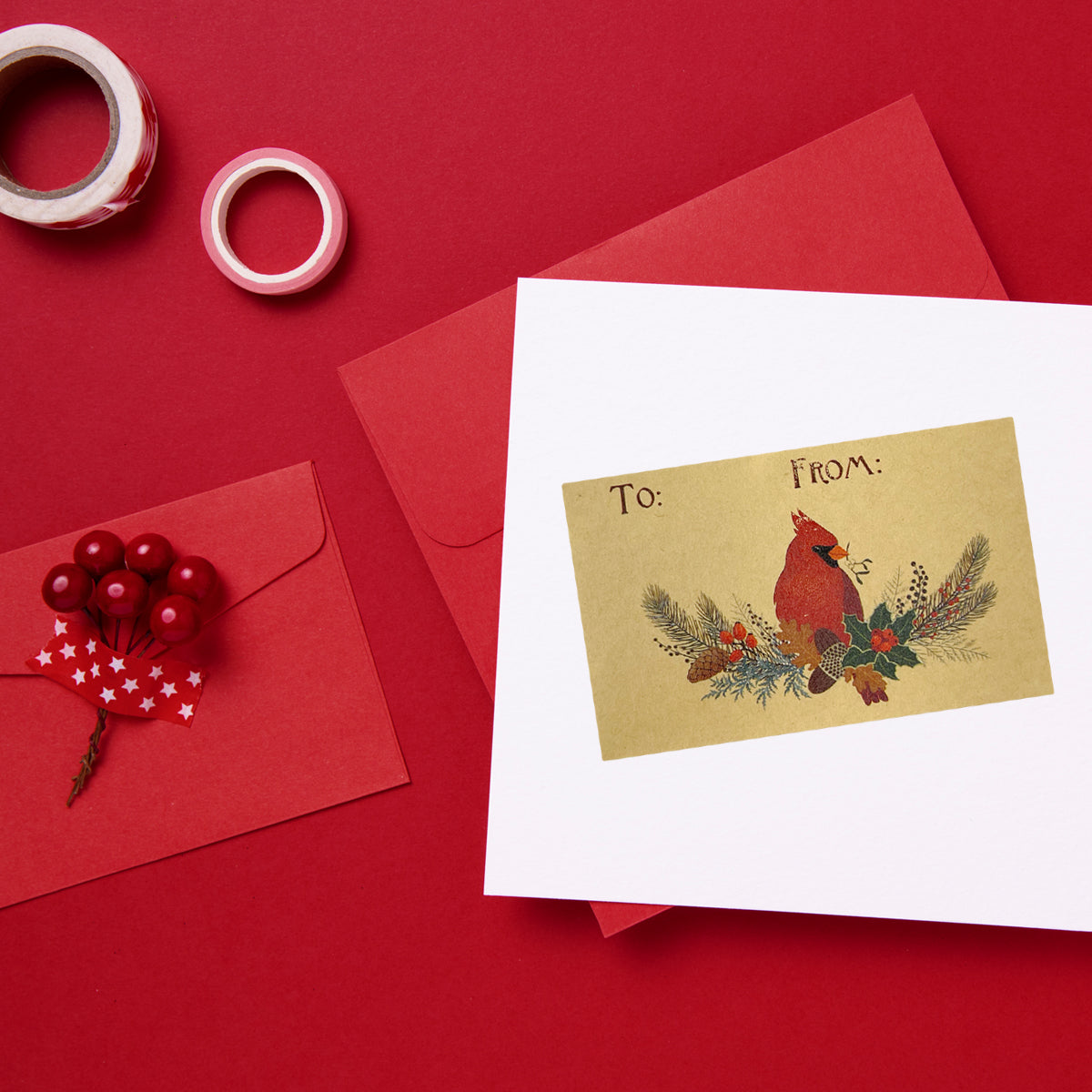 Wrapables Christmas Holiday Gift Tag Stickers and Labels Roll for Gift-Wrapping, Labeling, Package Decoration (300pcs)