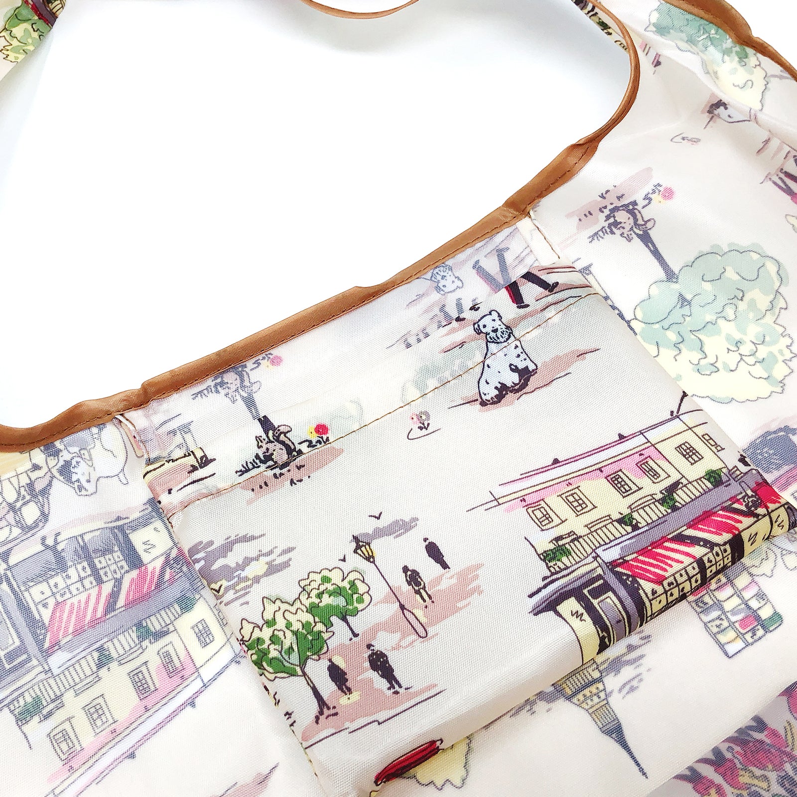 Wrapables Large & Small Foldable Tote Nylon Reusable Grocery Bags, Set of 2