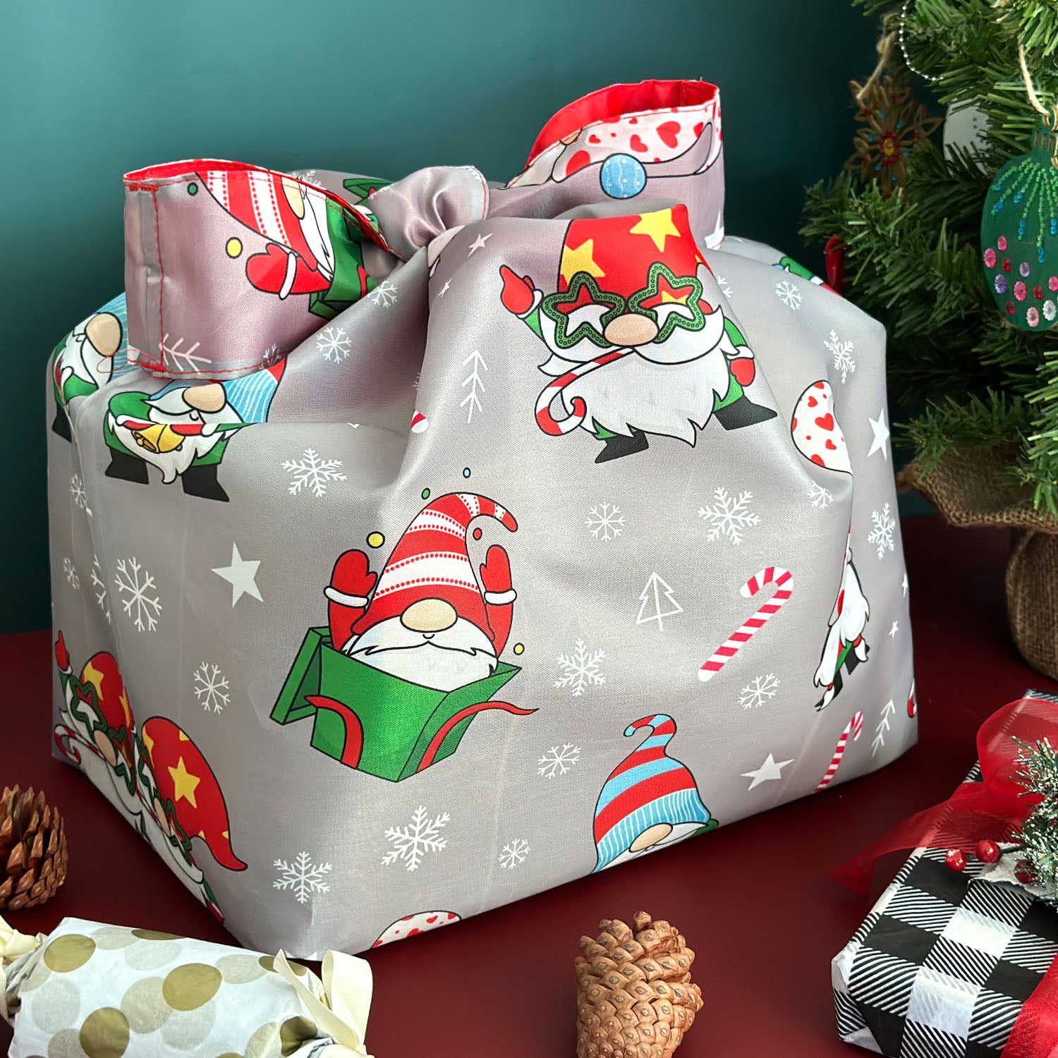Wrapables Christmas Holiday AllyBag Collection Reusable Shopping Bag