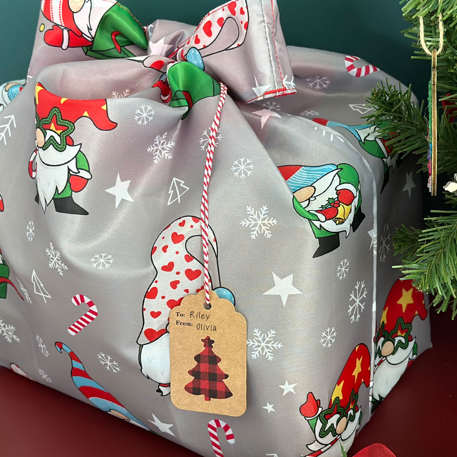 Wrapables Christmas Holiday AllyBag Collection Reusable Shopping Bag