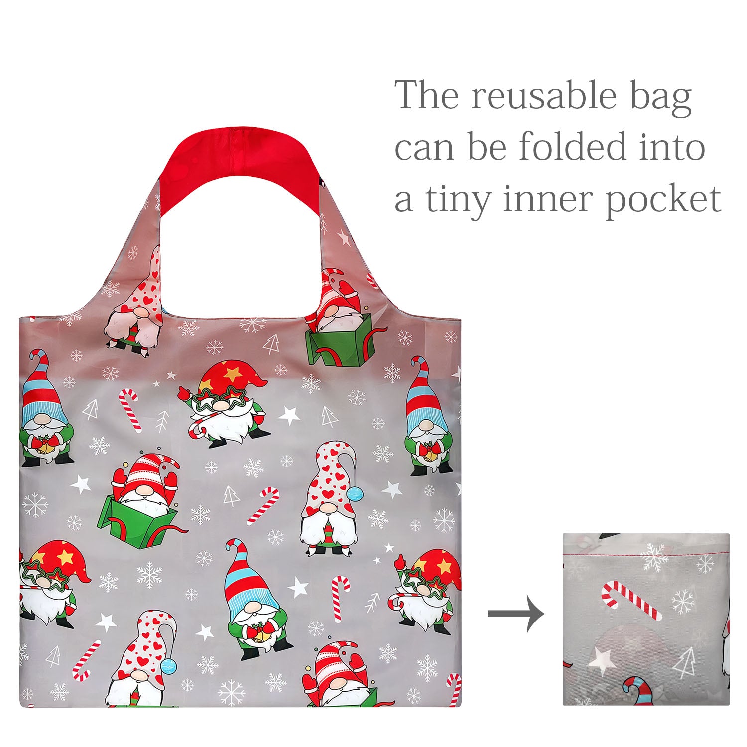 Wrapables Christmas Holiday AllyBag Collection Reusable Shopping Bag