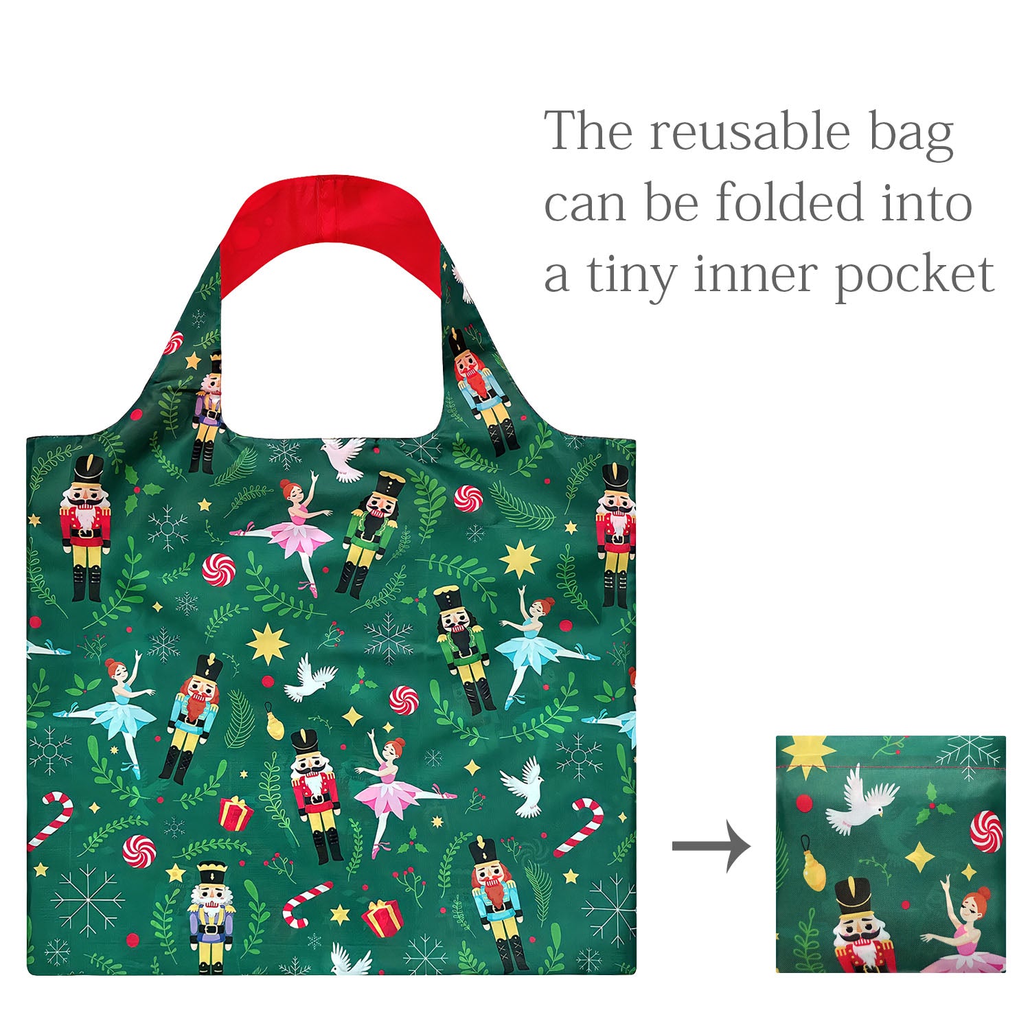 Wrapables Christmas Holiday AllyBag Collection Reusable Shopping Bag